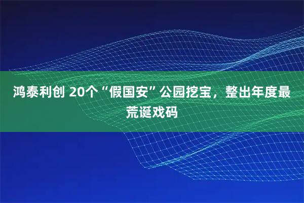 鸿泰利创 20个“假国安”公园挖宝，整出年度最荒诞戏码