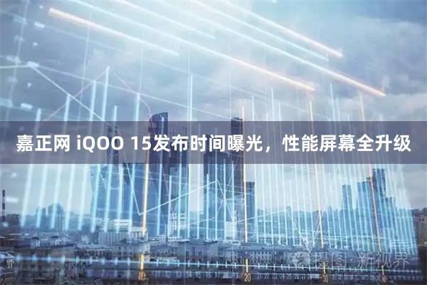 嘉正网 iQOO 15发布时间曝光，性能屏幕全升级
